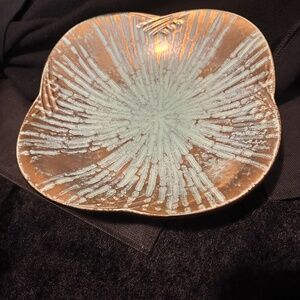 Vintage Carstens Tonnieshof West Germany Gold Teal Decoraive Dish